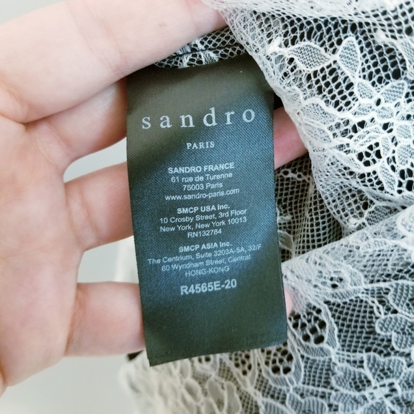 Sandro Lace Bodice / Back Tie Coctail Dress - Picture 9 of 11